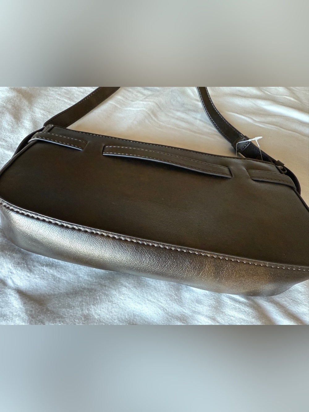 Abercrombie & Fitch Brown Faux Leather Shoulder Bag Brass Hardware Going Out - Picture 9 of 10